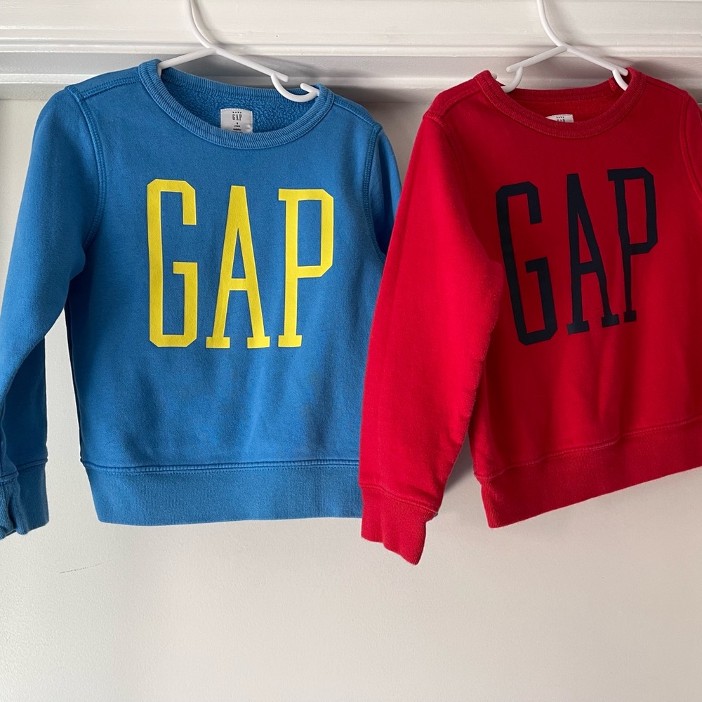 Two Logo Crewneck Sweatshirts by Baby Gap.